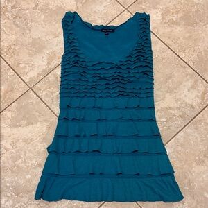 Max Edition M Teal Sleeveless Ruffle tank tunic